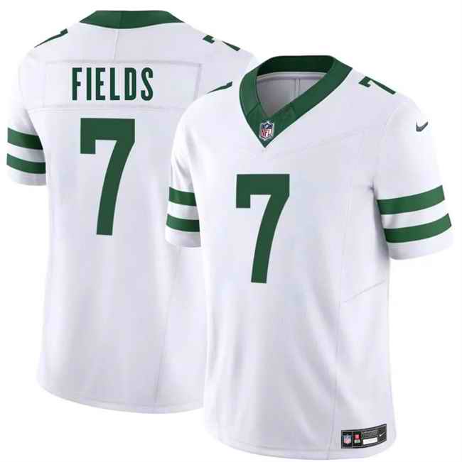 Men's New York Jets #7 Justin Fields White 2025 F.U.S.E. Vapor Untouchable Limited Stitched Jersey